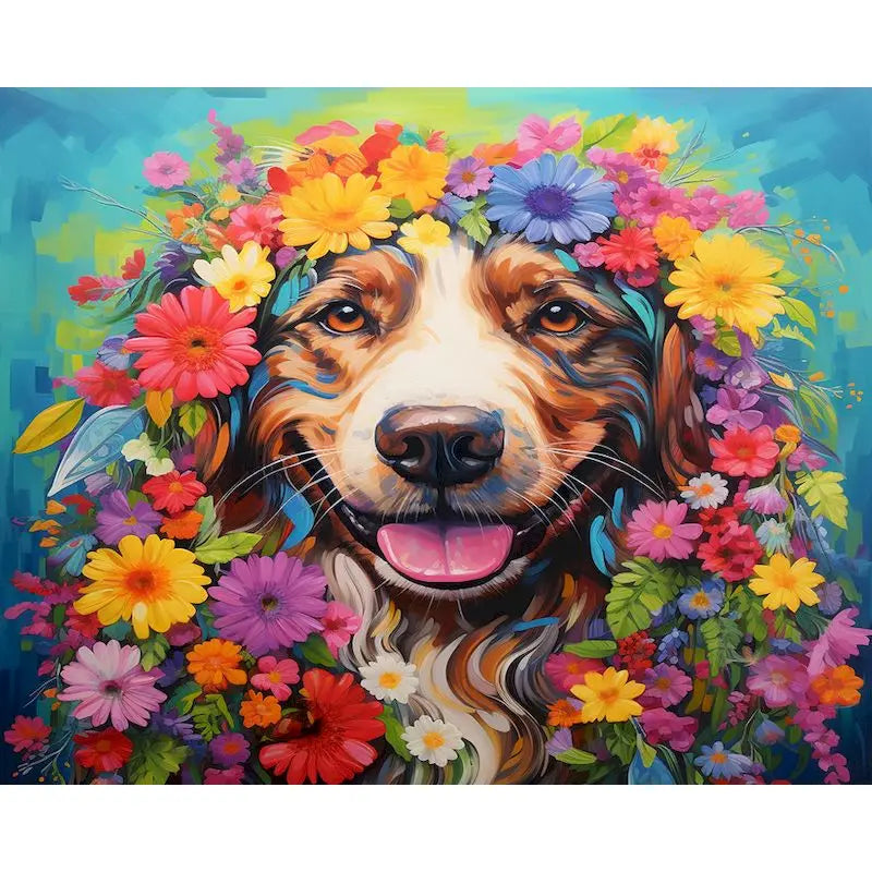 Dogs in Bloom Paint by Number Kits for Adults