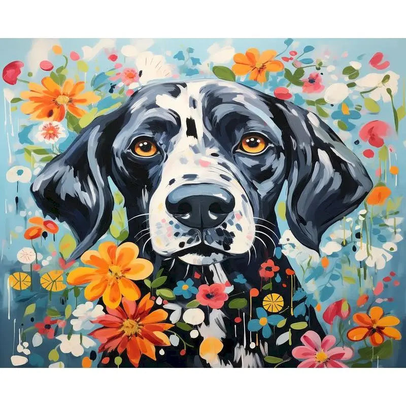 Dogs in Bloom Paint by Number Kits for Adults