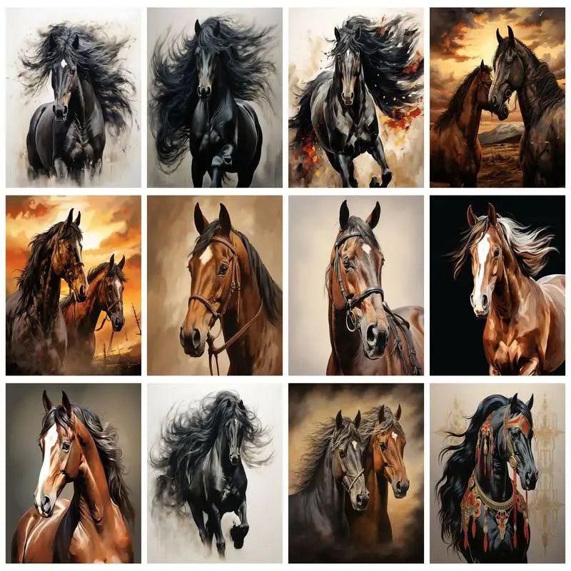 Horse Paint by Number Kits for Adults