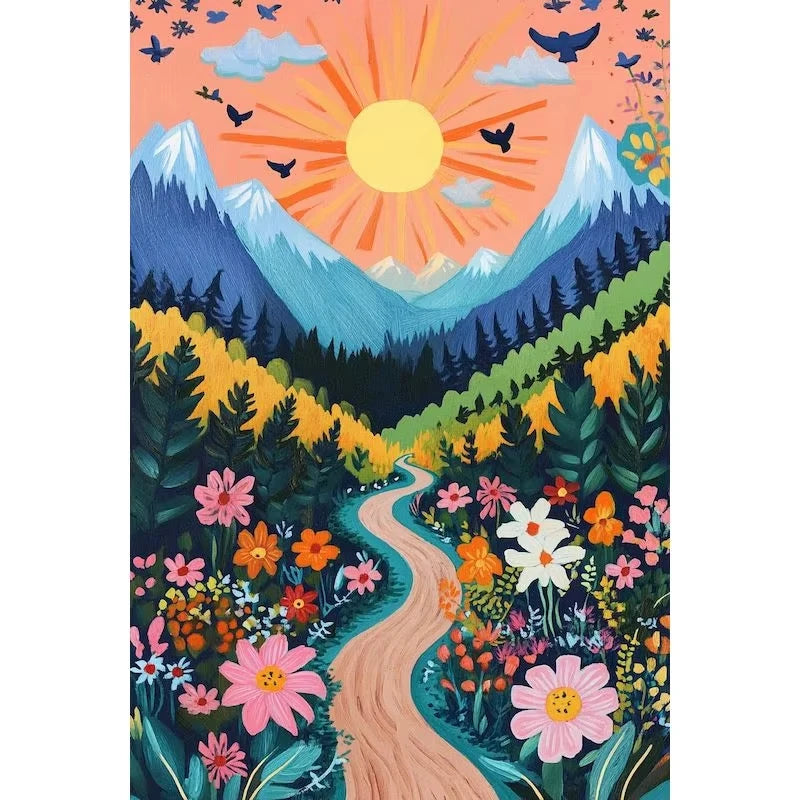 Mountain Meadows  Wildflowers Paint by Number Kits for Adults