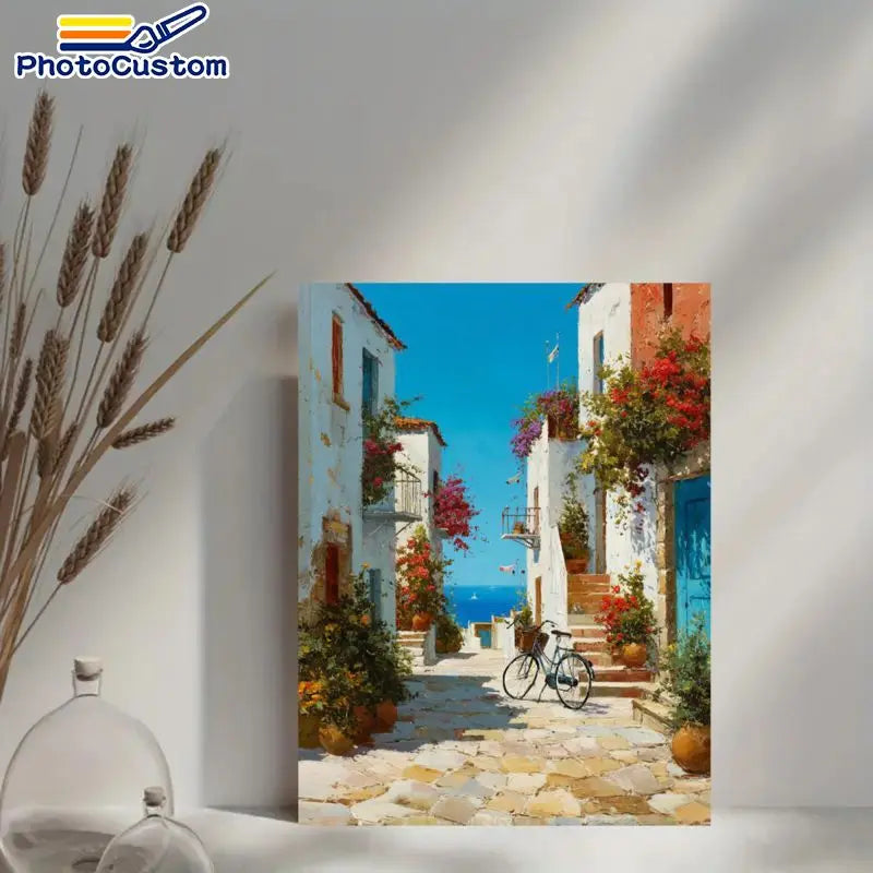 Mediterranean Village Paint by Number Kits for Adults