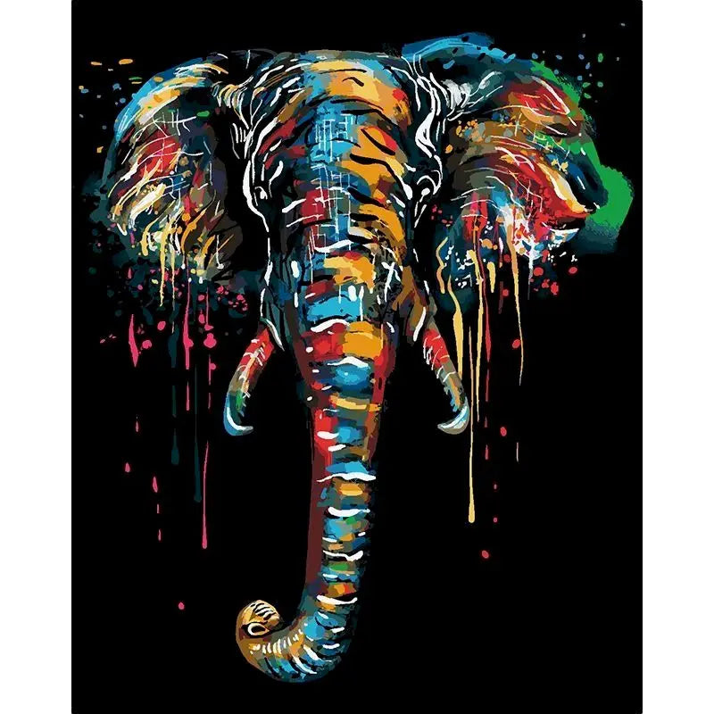 Elephant Paint by Number Kits for Adults