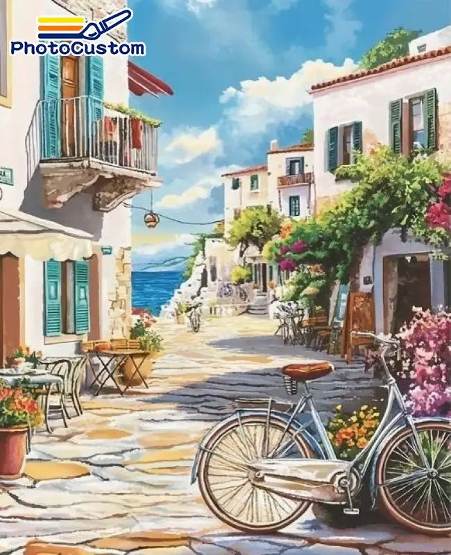 Mediterranean Village Paint by Number Kits for Adults