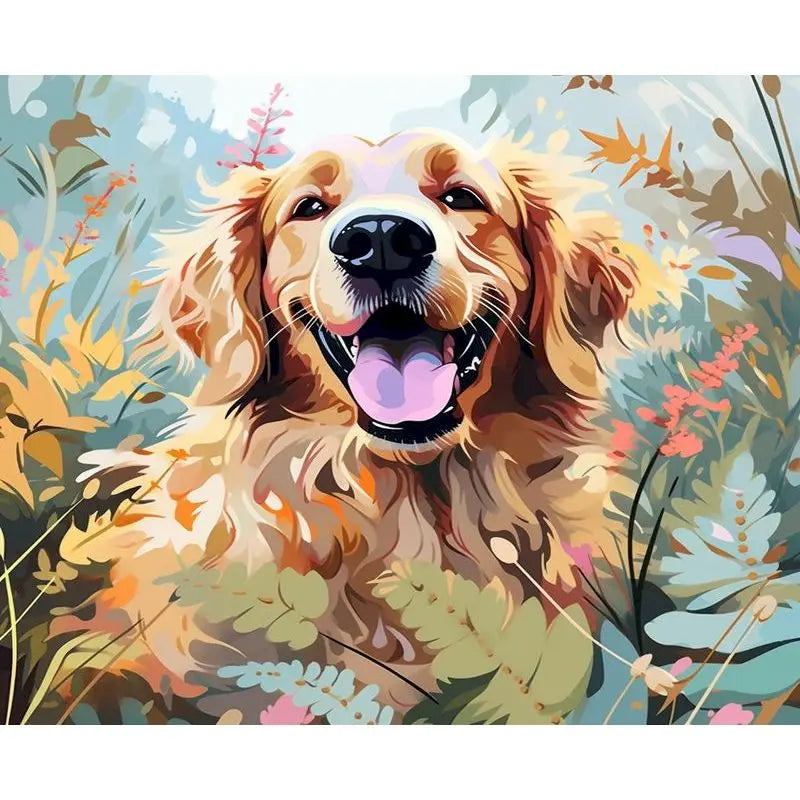 Dogs in Bloom Paint by Number Kits for Adults