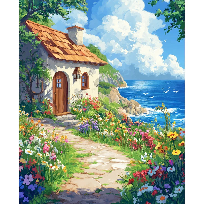Sunny Coastal Escapes Paint by Number Kits for Adults