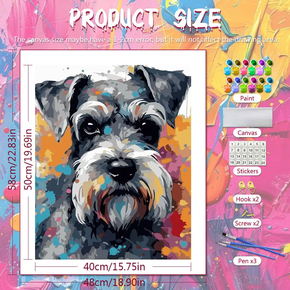 Colorful Dogs Paint by Number Kits for Adults