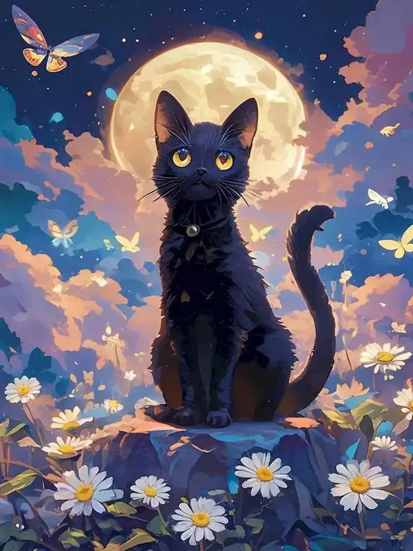 Night Cats Paint by Number Kits for Adults