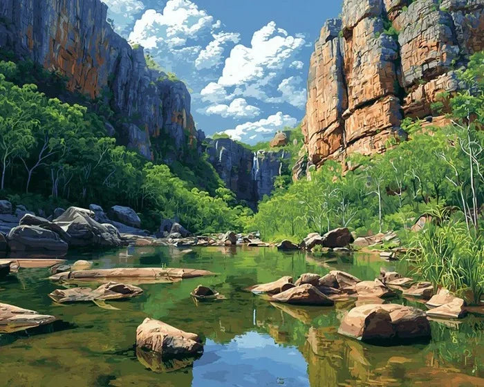 Mountain Waters Paint by Number Kits for Adults
