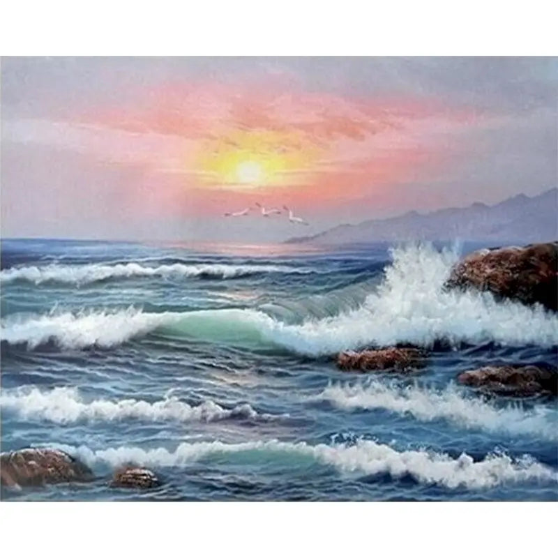 Ocean Waves & Coastal Views Paint by Number Kits for Adults