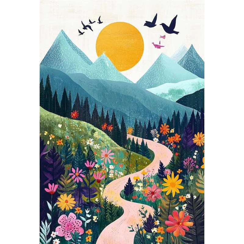 Mountain Meadows  Wildflowers Paint by Number Kits for Adults