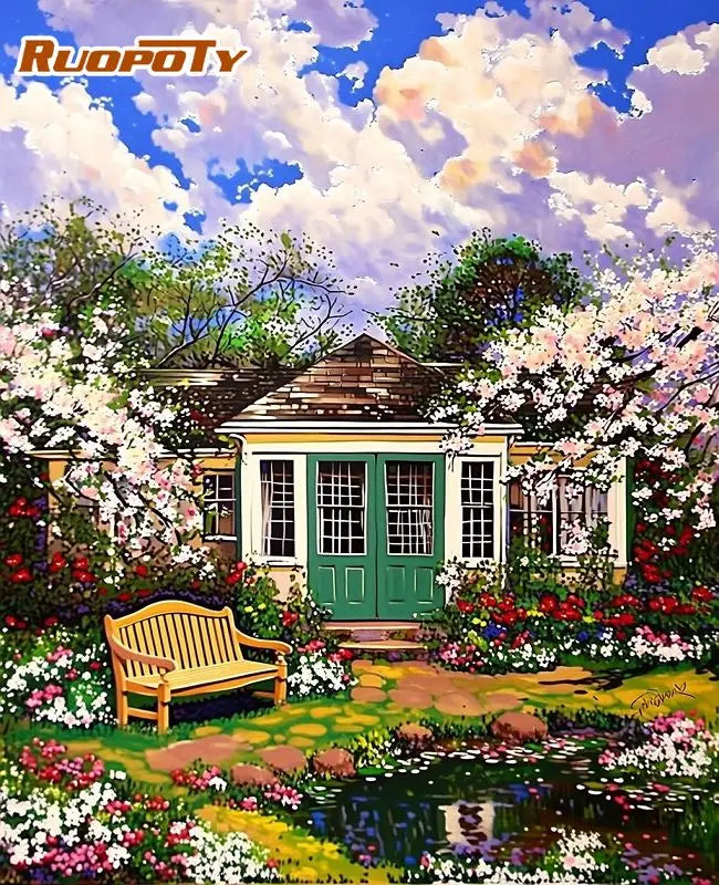 Cottage Garden Paint by Number Kits for Adults