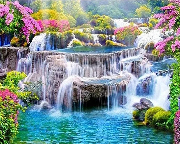 Mountain Waters Paint by Number Kits for Adults