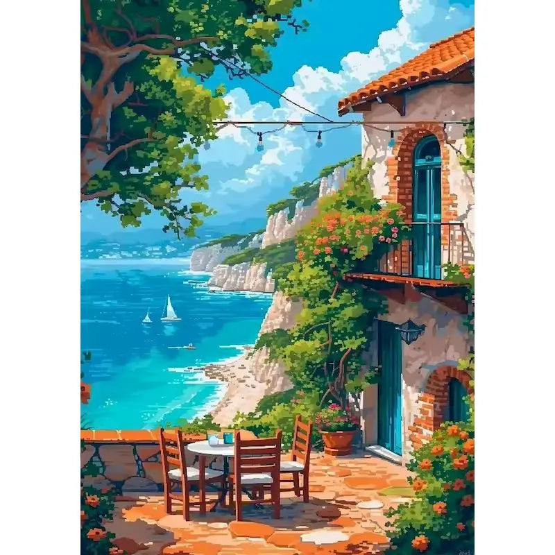 Sunny Coastal Escapes Paint by Number Kits for Adults