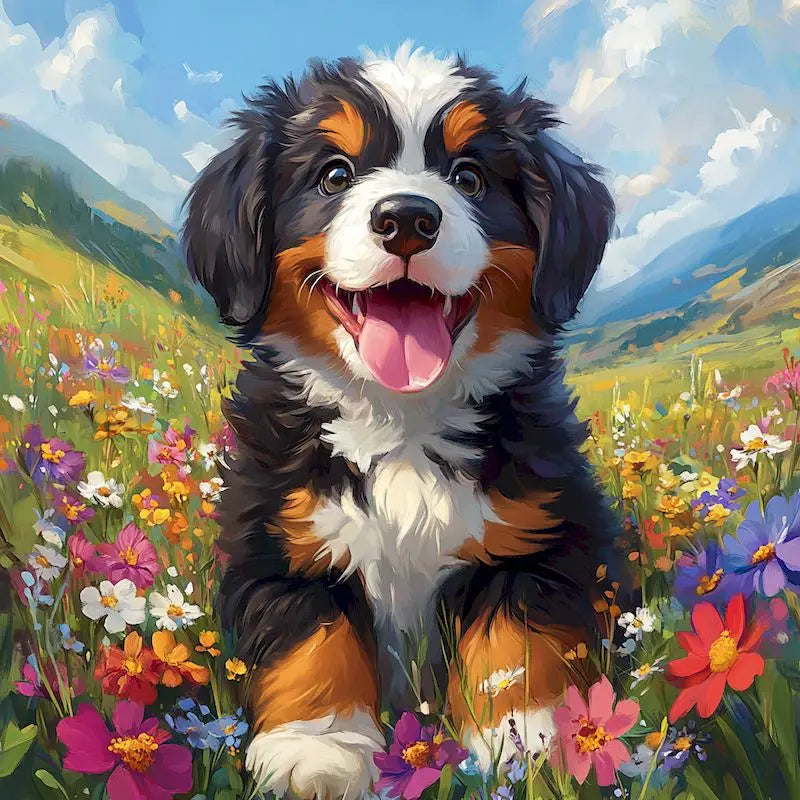 Dogs in Bloom Paint by Number Kits for Adults