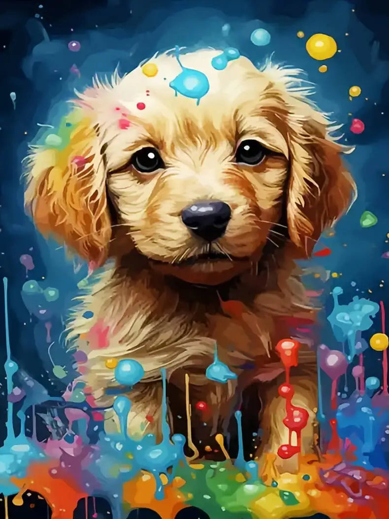 Colorful Dogs Paint by Number Kits for Adults