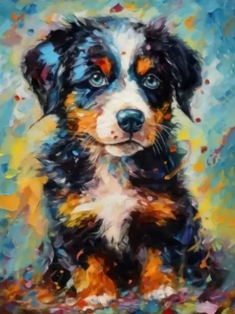 Colorful Dogs Paint by Number Kits for Adults