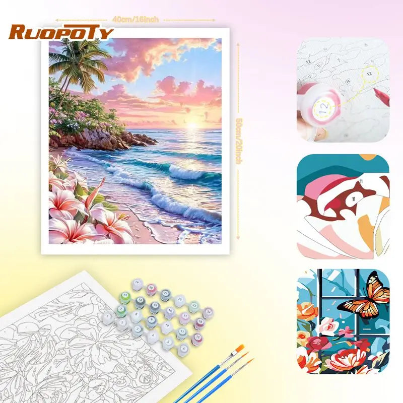 Enchanted Gardens &amp; Waterscapes Paint by Number Kits for Adults