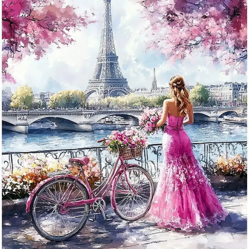 Paris in Pink Paint by Number Kits for Adults