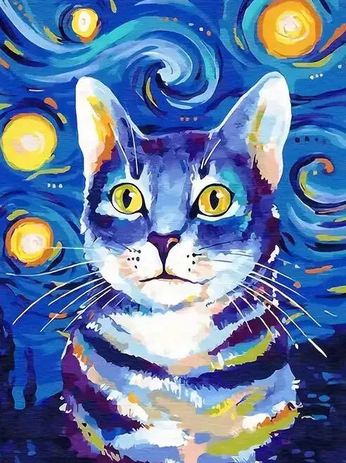 Night Cats Paint by Number Kits for Adults