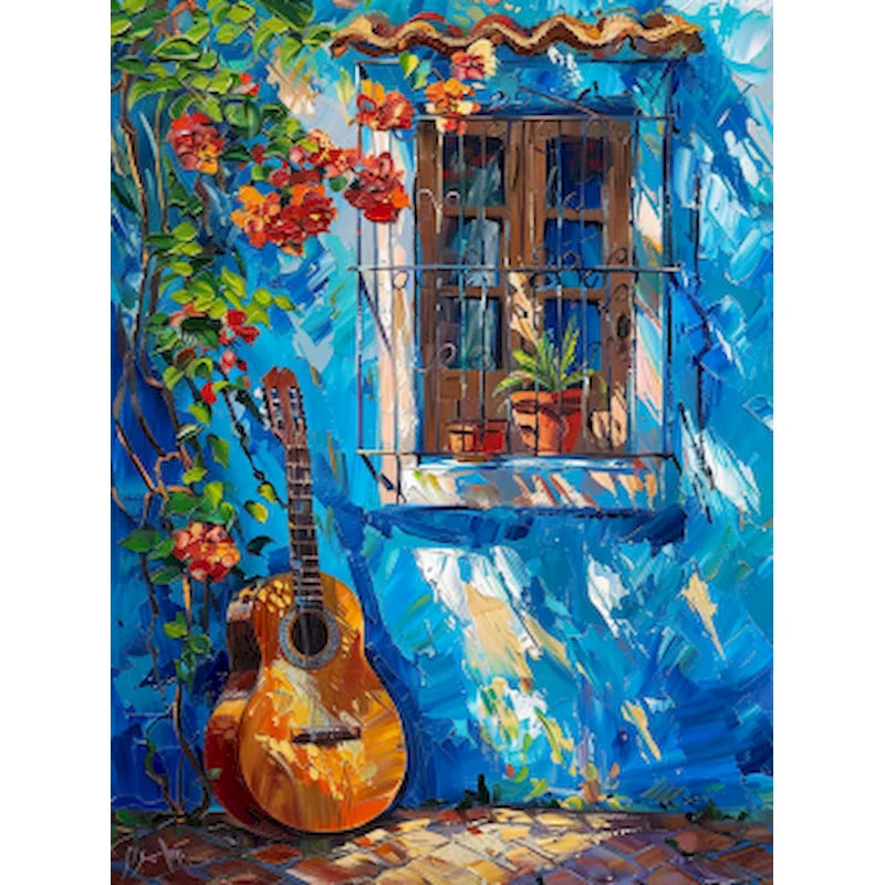 Sunlit Coastal Villages Paint by Number Kits for Adults