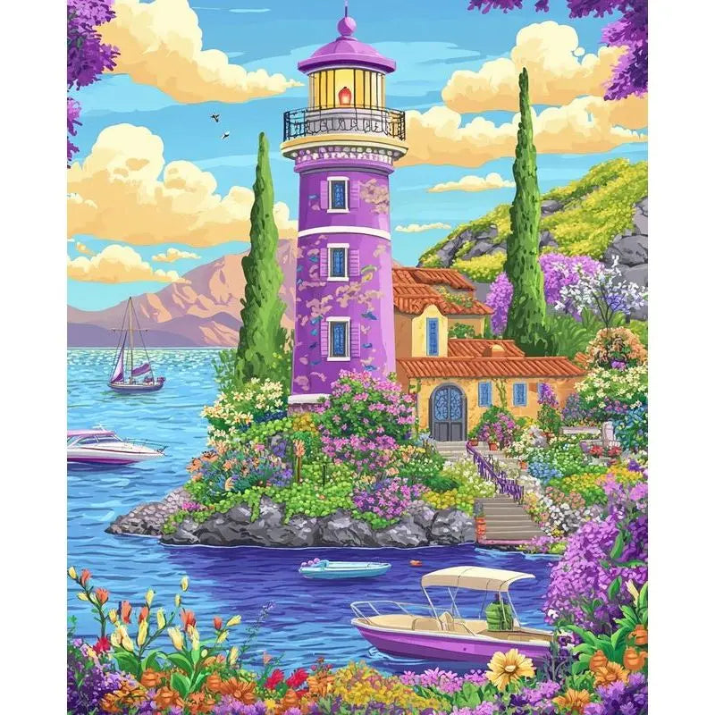 Sunny Coastal Escapes Paint by Number Kits for Adults