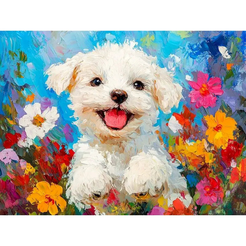 Dogs in Bloom Paint by Number Kits for Adults
