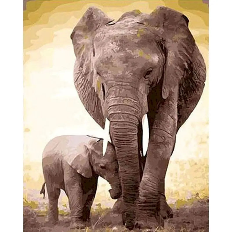 Elephant Paint by Number Kits for Adults