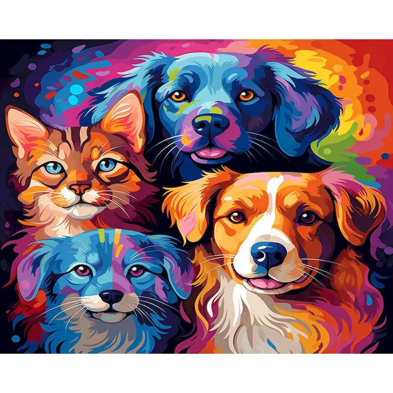 Dogs in Bloom Paint by Number Kits for Adults