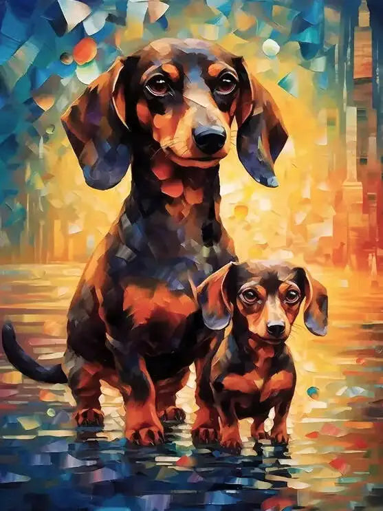 Colorful Dogs Paint by Number Kits for Adults