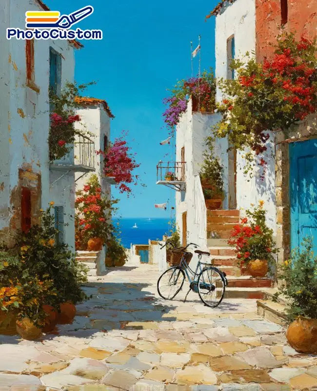 Mediterranean Village Paint by Number Kits for Adults