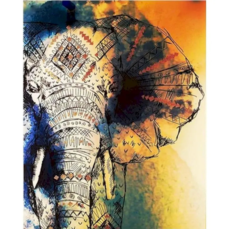 Elephant Paint by Number Kits for Adults