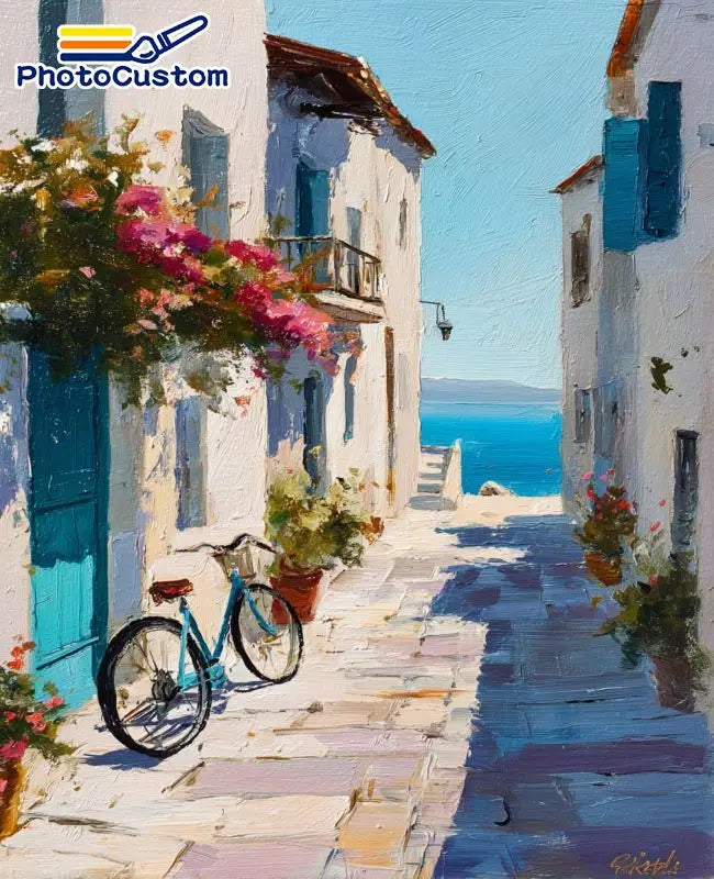 Mediterranean Village Paint by Number Kits for Adults
