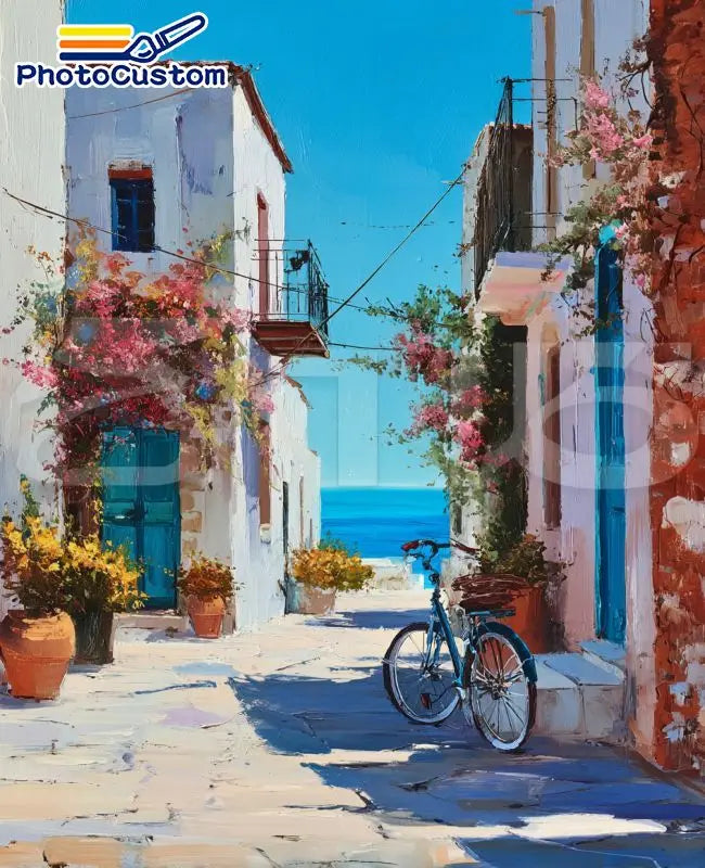 Mediterranean Village Paint by Number Kits for Adults