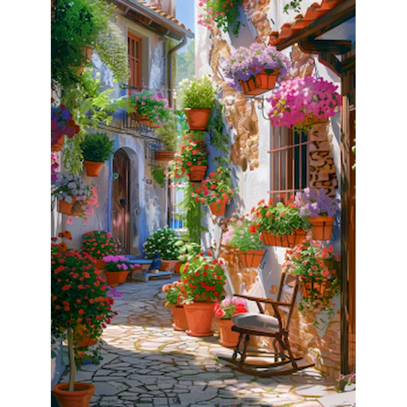 Sunlit Coastal Villages Paint by Number Kits for Adults